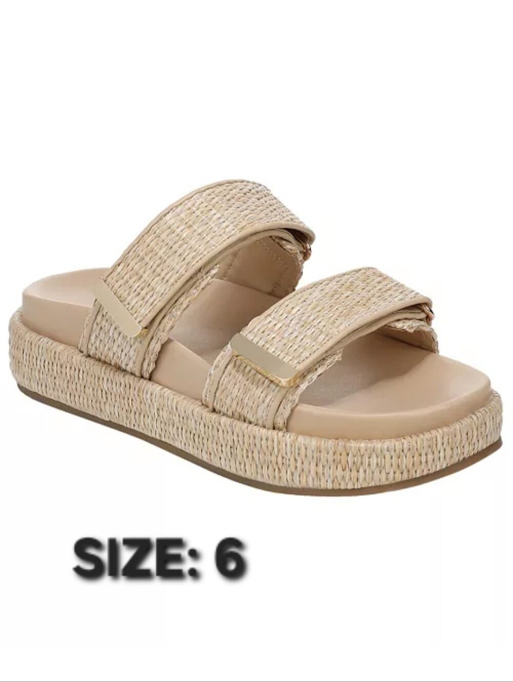 NWT I.N.C. International Concepts Women's Wedge Platform Sandals Cream Size 6